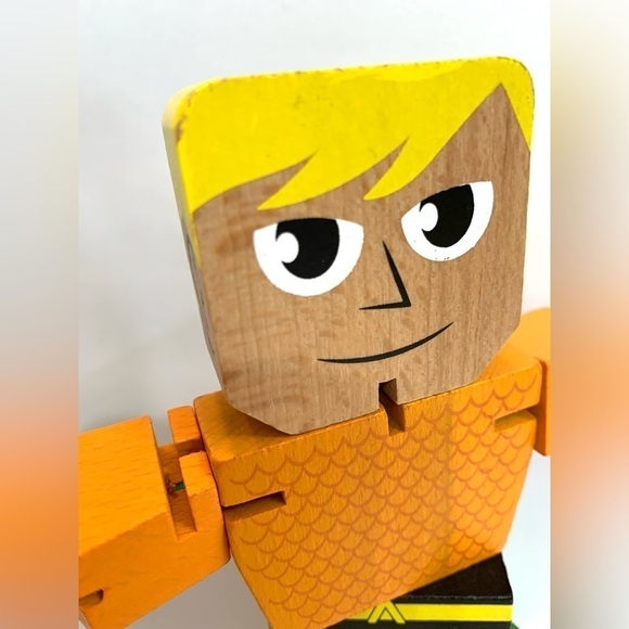 Wooden Posable Aquaman DC Comics Figure 8” - Picture 4 of 4